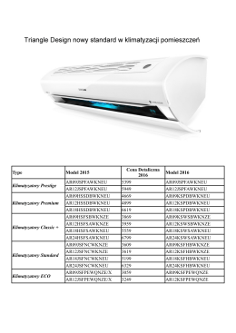 Type Model 2015 Cena Detaliczna 2016 Model 2016 - Klim-Air