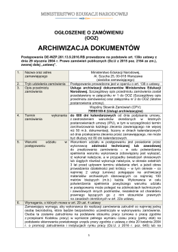 Ogłoszenie o zamówieniu - Biuletyn Informacji Publicznej MEN