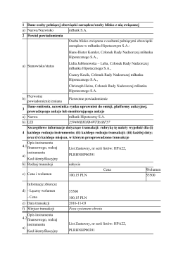 1 Dane osoby pełniącej obowiązki zarządcze/osoby blisko