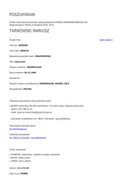 Generuj PDF - Poszukiwani