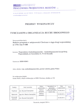 Projekt Tymczasowej Organizacji Ruchu (pdf