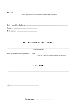 GRUPA: ..........................................................