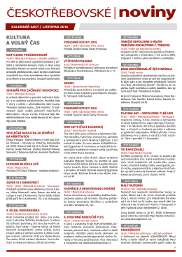 listopad kalend&aacute;ř akc&iacute; - Českotřebovsk&eacute; noviny