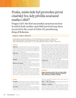 První císařský řez, kdy přežila současně matka i dítě