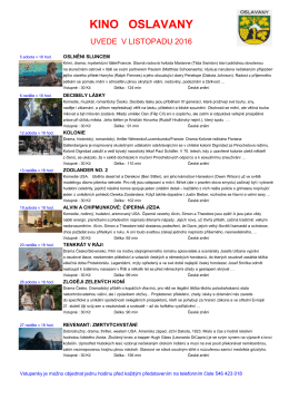 KINO OSLAVANY listopad 2016