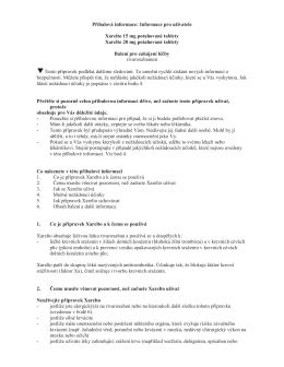Příbalová informace: Informace pro uživatele Xarelto 15 mg