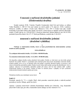 Usnesení o nařízení dražebního jednání (Elektronická dražba