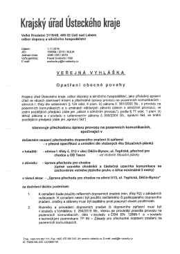 stanoven&iacute; přechodn&eacute; &uacute;pravy provozu na pozemn&iacute;ch komunikac&iacute;ch