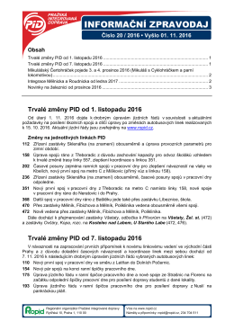 Informační zpravodaj PID č. 20/2016