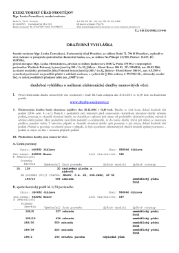 DRAŽEBNÍ VYHLÁŠKA dražební vyhlášku o nařízení elektronické