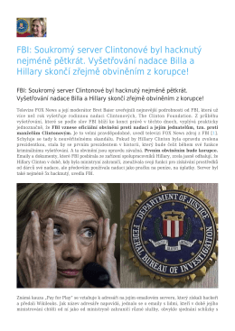 FBI: Soukromý server Clintonové byl hacknutý nejméně