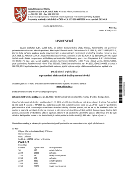 Usnesení - o provedení elektronické dražby nemovité věci