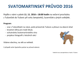 SVATOMARTINSKÝ PRŮVOD 2016