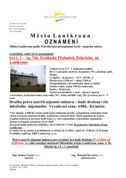 Zveřejněn&iacute; č.3, Palack&eacute;ho 744