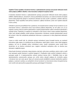 Vyj&aacute;dřen&iacute; Česk&eacute; republiky k Ozn&aacute;men&iacute; Komise o zjednodu&scaron;en&eacute;m