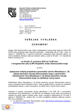 ve ř ejn á vyhl á š kaozn á men í