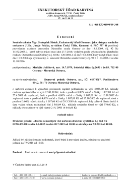 EXEKUTORSK&Yacute; &Uacute;ŘAD KARVIN&Aacute;