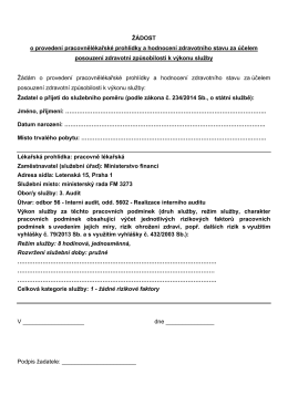 Žádost o pracovnělékařskou prohlídku PDF