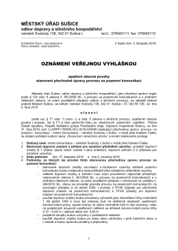 přechodná úprava provozu na pozemní komunikaci