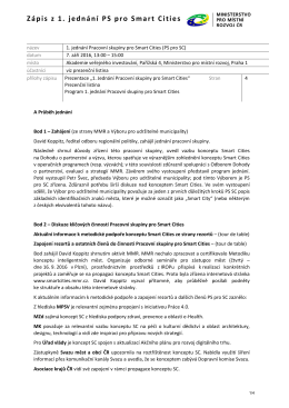 Zápis z 1. jednání PS pro Smart Cities