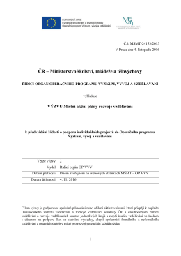 ČR &ndash; Ministerstvo &scaron;kolstv&iacute;, ml&aacute;deže a tělov&yacute;chovy