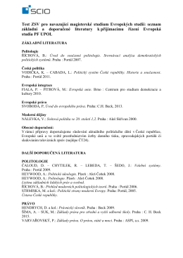 Test ZSV pro navazuj&iacute;c&iacute; magistersk&eacute; studium Evropsk&yacute;ch studi&iacute;