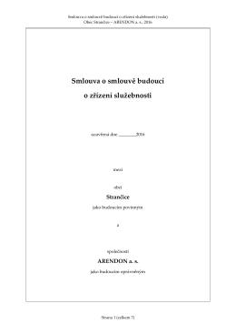 Smlouva o smlouvě budoucí o zřízení služebnosti