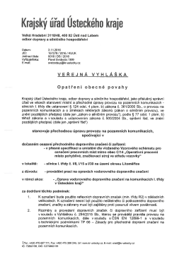 stanoven&iacute; přechodn&eacute; &uacute;pravy provozu na pozemn&iacute;ch komunikac&iacute;ch