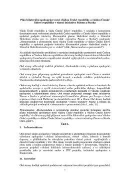 Plán bilaterální spolupráce mezi vládou České republiky a vládou