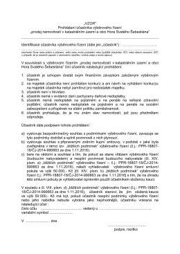 „VZOR“ Prohlášení účastníka výběrového řízení „prodej nemovitostí