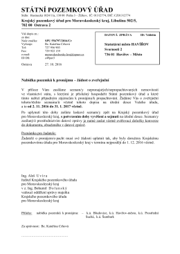 st&aacute;tn&iacute; pozemkov&yacute; &uacute;řad - Statut&aacute;rn&iacute; město Hav&iacute;řov