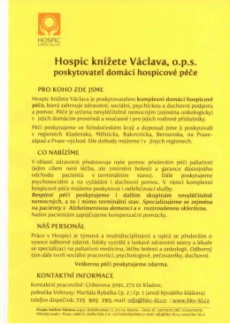 HOSPIC KNÍŽETE VÁCLAVA, o.p.s. poskytovatel domácí hospicové