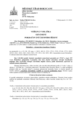 Pokračování ÚŘ - rekonstrukce kanalizace