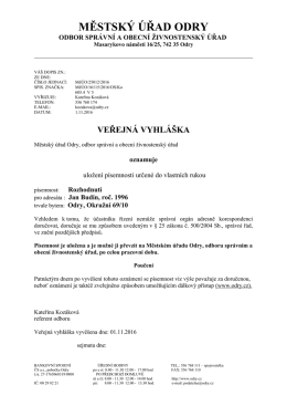 veřejná vyhláška