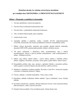Tematické okruhy k SZZ oboru Ekonomika a procesní management