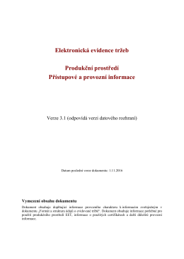 Přístupové a provozní informace