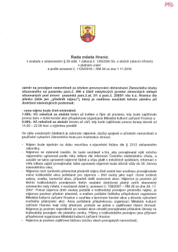 Záměr na pronájem nemovitostí za účelem provozování občerstvení