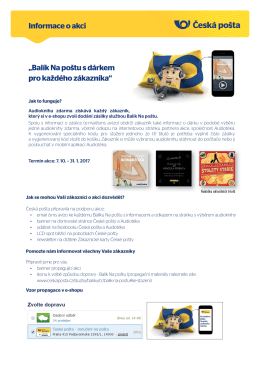 &bdquo;Bal&iacute;k Na po&scaron;tu s d&aacute;rkem pro každ&eacute;ho z&aacute;kazn&iacute;ka&ldquo; Informace o akci