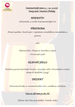 Svatomartinsk&eacute; menu - Vinařstv&iacute; Př&iacute;tluky