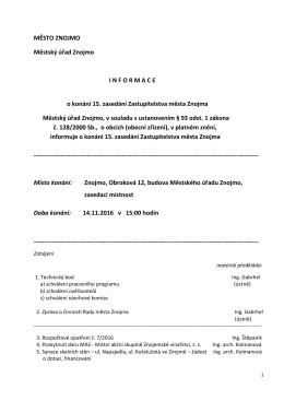 Program jednání zastupitelstva