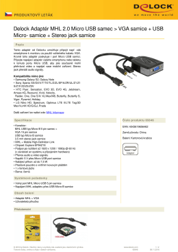 Delock Adaptér MHL 2.0 Micro USB samec > VGA samice + USB