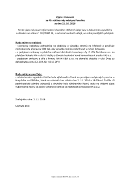 Výpis z Usnesení 40. schůze RM ze dne 21.10.2016
