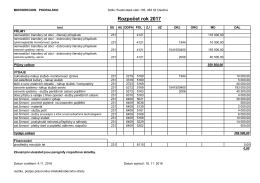 Rozpočet rok 2017