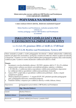 pozv&aacute;nka na semin&aacute;ř - Město Bystřice nad Pern&scaron;tejnem