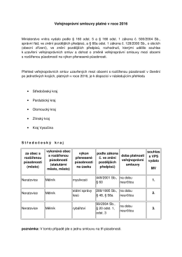 Ve ejnopr&aacute;vn&iacute; smlouvy platn&eacute; v roce 2016