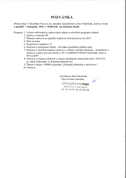 Pozvánka na zasedání zastupitelstva obce