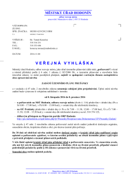 VEŘEJNÁ VYHLÁŠKA - projednávání návrhu zadání ÚP Prušánky