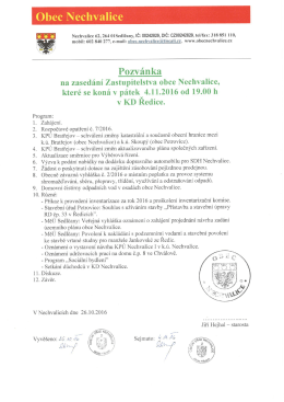 Page 1 Obec Nechvalice * * * Nechvalice 62, 264 01Sedlčany, lČ