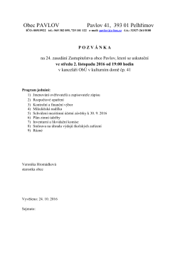 Pozvánka na 24. zasedání zastupitelstva 2.11.2016