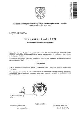 00-12/2015-603 VYHLÁŠENÍ PLATNOSTI obnoveného